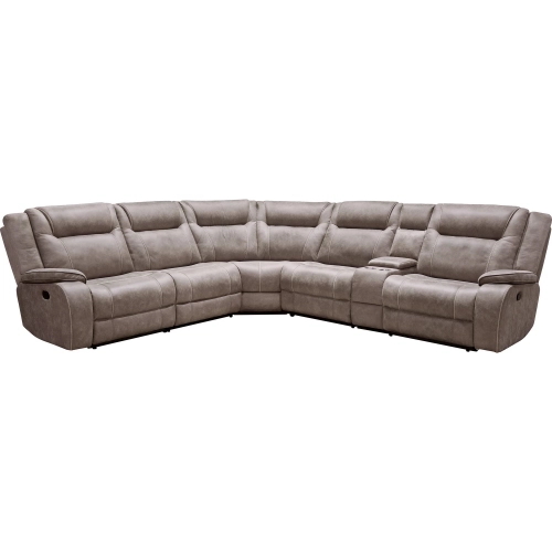 Blake 6 Piece Reclining Sectional with Console in Desert Taupe Microfiber Fabric