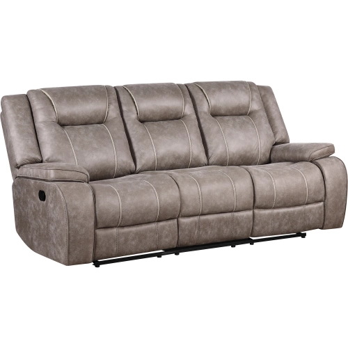 Blake Manual Reclining Sofa in Desert Taupe Microfiber Fabric