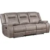 Blake Manual Reclining Sofa in Desert Taupe Microfiber Fabric