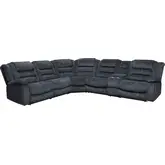 Bolton 6 Piece Reclining Sectional with Console in Misty Storm Grey