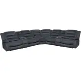 Bolton 7 Piece Modular Manual Reclining Sectional Sofa in Storm Grey Fabric