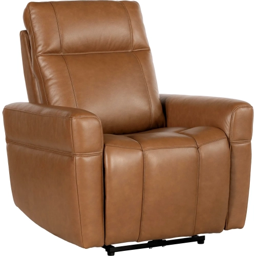 Bradford Power Zero Gravity Recliner in Steamboat Ecru Saddle Brown Top Grain Leather