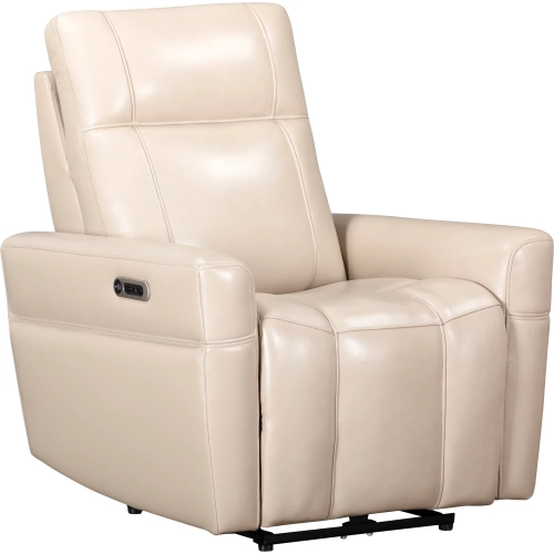 Bradford Power Zero Gravity Recliner in Steamboat Quartz Cream Top Grain Leather