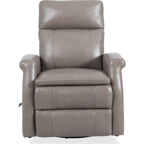 Bristol Manual Swivel Glider Recliner in Graphite Gray Top Grain Leather