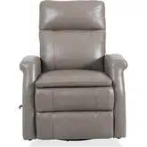 Bristol Manual Swivel Glider Recliner in Graphite Gray Top Grain Leather