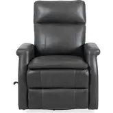 Bristol Manual Swivel Glider Recliner in Raven Green Top Grain Leather