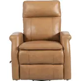 Bristol Manual Swivel Glider Recliner in Russet Tan Top Grain Leather