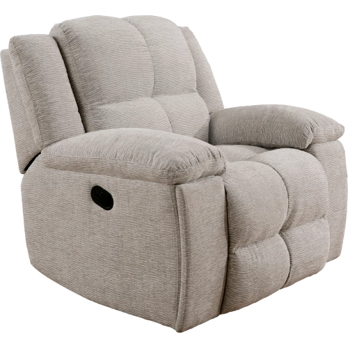 Buster Manual Recliner in Opal Taupe Buff Velvet Fabric