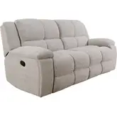 Buster Manual Reclining Sofa in Buff Velvet Fabric