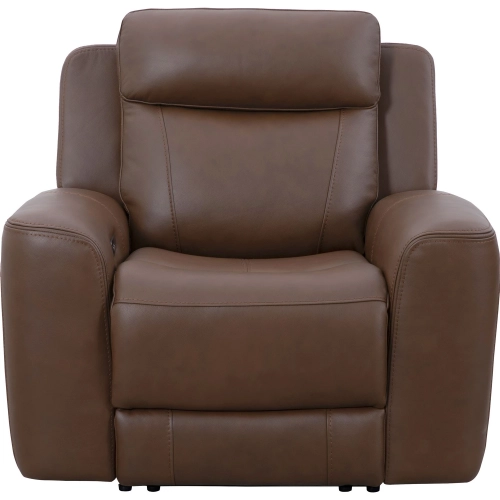 Calgary Power Recliner in Autumn Umber Brown Top Grain Leather