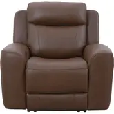 Calgary Power Recliner in Autumn Umber Brown Top Grain Leather