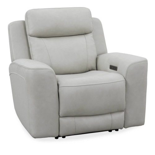 Calgary Power Recliner in Stone Cream Top Grain Leather