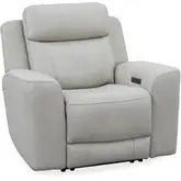 Calgary Power Recliner in Stone Cream Top Grain Leather