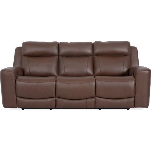 Calgary Power Reclining Sofa in Autumn Umber Brown Top Grain Leather
