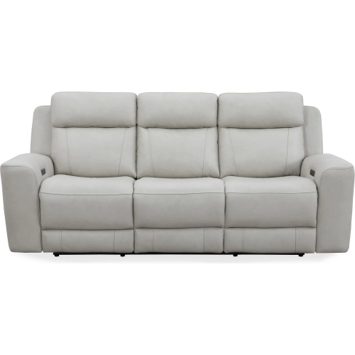 Calgary Power Reclining Sofa in Stone Cream Top Grain Leather