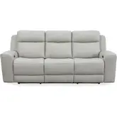 Calgary Power Reclining Sofa in Stone Cream Top Grain Leather