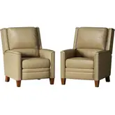 Connor Manual Recliner in Luxe Latte Brown Top Grain Leather (Set of 2)