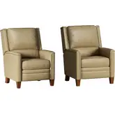 Connor Cordless Power High Leg Recliner with Power by FreeMotion in Latte Brown Leather (Set of 2)