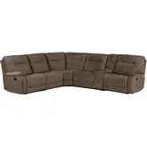 Cooper 6 Piece Modular Manual Reclining Sectional Sofa in Brown Fabric