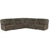 Cooper 7 Piece Modular Manual Reclining Sectional Sofa in Shadow Brown Fabric