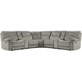 Cooper 7 Piece Modular Manual Reclining Sectional Sofa in Shadow Beige Fabric