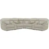 Dalton 7 Piece Modular Power Reclining Sectional Sofa in Fawn Beige Performance Fabric