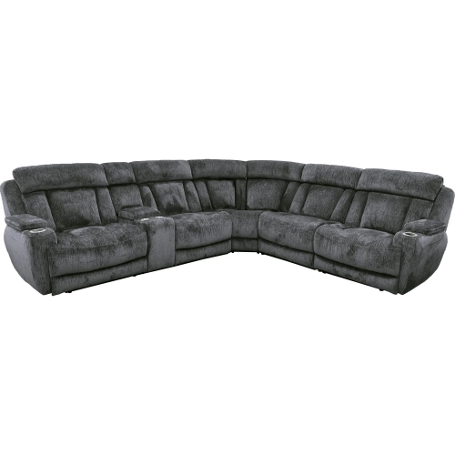 Dalton 6 Piece Modular Power Reclining Sectional Sofa in Fawn Neutral Fabric