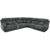 Dalton 6 Piece Modular Power Reclining Sectional Sofa in Fawn Neutral Fabric