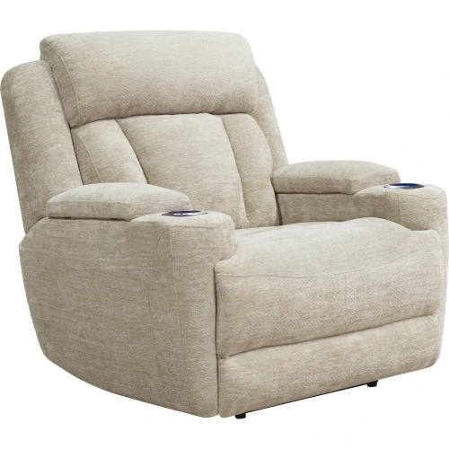 Dalton Power Recliner in Lucky Fawn Neutral Fabric