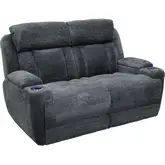 Dalton Power Reclining Loveseat in Charcoal Gray Fabric