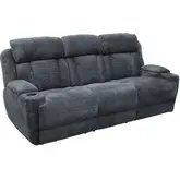 Dalton Power Reclining Sofa with Drop Down Console in Charcoal Gray Fabric