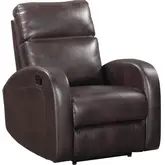 Devin Manual Recliner in Pebble Dark Brown Leatherette