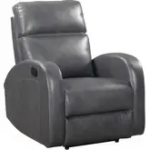 Devin Manual Recliner in Pebble Grey Leatherette
