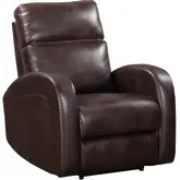 Devin Power Recliner in Pebble Dark Brown Leatherette