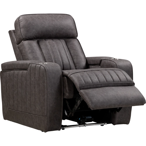 Equinox Power Recliner in Mercury Dark Grey Fabric