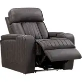 Equinox Power Recliner in Mercury Dark Grey Fabric