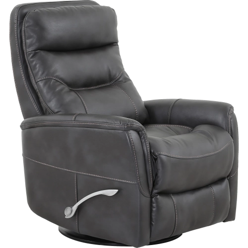 Gemini Manual Swivel Glider Recliner in Flint Dark Grey Leatherette