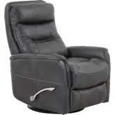 Gemini Manual Swivel Glider Recliner in Flint Dark Grey Leatherette