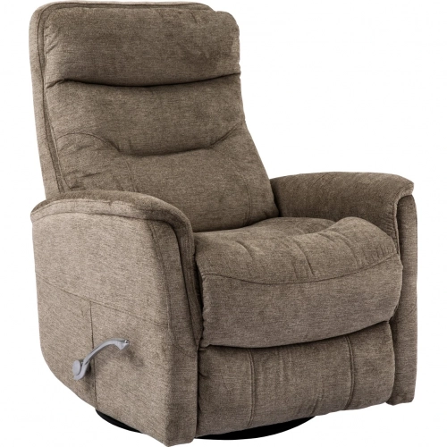 Gemini Manual Swivel Glider Recliner in Heather Grey Fabric