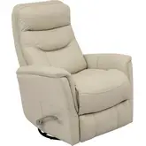Gemini Manual Swivel Glider Recliner in Ivory Top Grain Leather