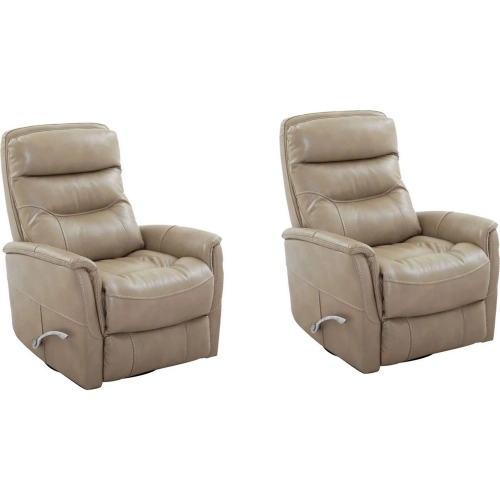 Gemini Manual Swivel Glider Recliner in Linen Tan Leatherette (Set of 2)