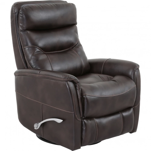 Gemini Manual Swivel Glider Recliner in Truffle Dark Brown Leatherette