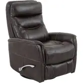 Gemini Manual Swivel Glider Recliner in Truffle Dark Brown Leatherette
