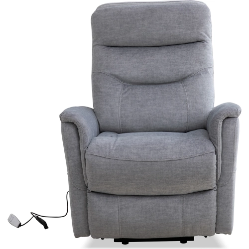 Gemini Power Lift Recliner with Articulating Headrest in Capri Silver Fabric