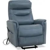 Gemini Power Lift Recliner with Articulating Headrest in Azure Eco Leather