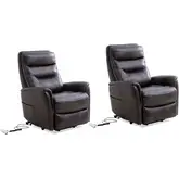 Gemini Power Lift Recliner with Articulating Headrest in Truffle Brown Fabric (Set of 2)
