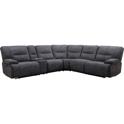 Gladiator Cobalt 6 Piece Modular Power Reclining Sectional Sofa in Cobalt Leatherette