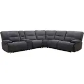 Gladiator Cobalt 6 Piece Modular Power Reclining Sectional Sofa in Cobalt Leatherette