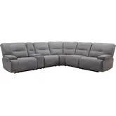 Gladiator Cobalt 6 Piece Modular Power Reclining Sectional Sofa in Sky Leatherette