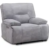 Gladiator Power Zero Gravity Recliner in Sky Light Grey Leatherette
